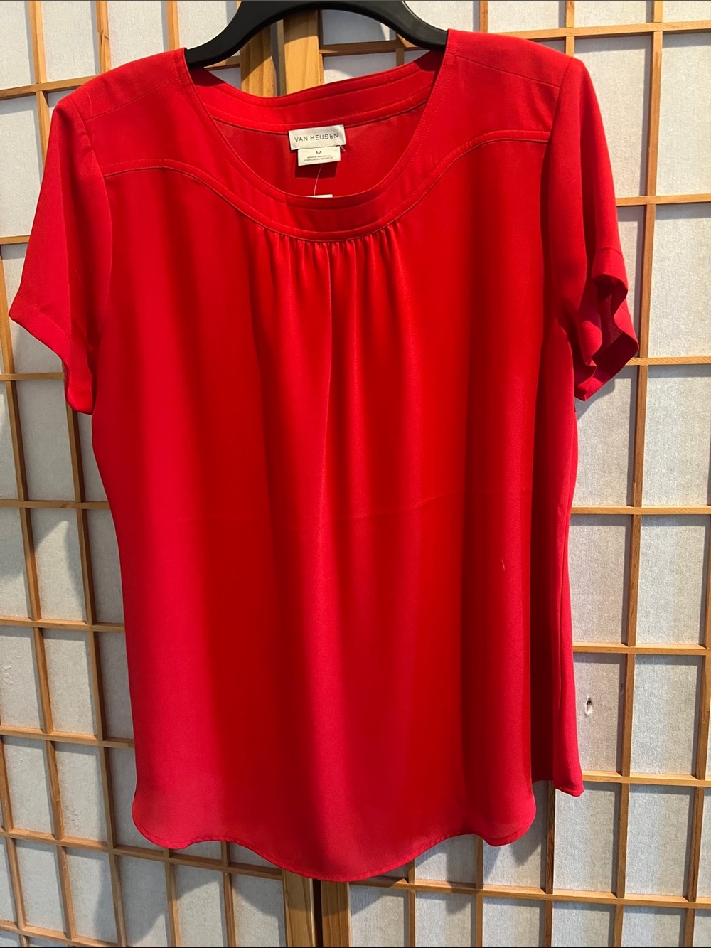 Van Heusen Short Sleeve Round-Neck Blouse